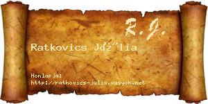 Ratkovics Júlia névjegykártya